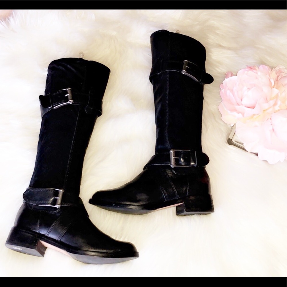 COLE HAAN Black Leather Tall Boots